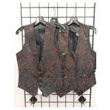 APPEARS NEW - Henry Segal Paisley Print Formal Vest (Size 34) Set of 3