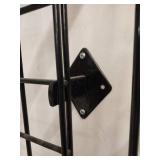 Set of 2 Black Metal Grid Wall Panel with Hooks and Bar Attachment (2