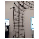 Set of 2 Black Metal Grid Wall Display Panel with Hooks (2