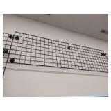 Set of 2 Black Metal Grid Wall Display Panel with Hooks (2