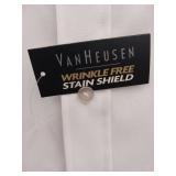 APPEARS NEW - Van Heusen White Dress Shirt with Stain Shield (Size 34/35 neck 17 1/2)