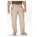 APPEARS NEW - 5.11 Tactical Men s Taclite Pro Work Pants  Lightweight Poly-Cotton Ripstop Fabric (Size 48 Unhemmed) TDU Khaki  Style 74273L  - Retail: $125