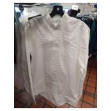 Chaplin White Pleated Dress Shirt (Size S 34-35)