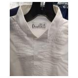 Chaplin White Pleated Dress Shirt (Size S 34-35)