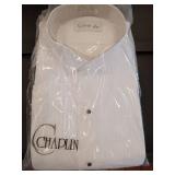 FACTORY SEALED - Chaplin White Dress Tuxedo Shirt (Size L 36-37) 2 Pack