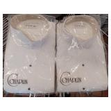 FACTORY SEALED - Chaplin White Dress Tuxedo Shirt (Size L 36-37) 2 Pack