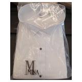 APPEARS NEW - Mina White Button Down Dress Shirt (Size 24) 3 Pack