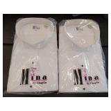 APPEARS NEW - Mina White Button Down Dress Shirt (Size 24) 2 Pack