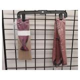 APPEARS NEW - USA Made Burgundy Striped Clip-On Tie S0302D and Edwards Burgundy Tie