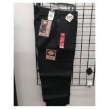 APPEARS NEW - Dickies Mens and Big Mens Loose Fit Double Knee Work Pants, Black (Size 38x30)
