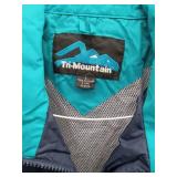 Tri-Mountain Navy and Turquoise Windbreaker Jacket (Large)