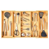 $60 Umilife Extra Large Expandable Kitchen Drawer Organizer, Bamboo