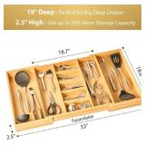 $60 Umilife Extra Large Expandable Kitchen Drawer Organizer, Bamboo