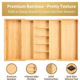 $60 Umilife Extra Large Expandable Kitchen Drawer Organizer, Bamboo