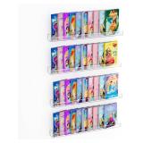 $90 NIUBEE 36" Premium Acrylic Floating Bookshelf, Clear, 4-Pack