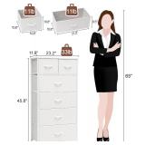 $72 Crestlive Tall Dresser - 6-Drawer Steel Frame, Wood Top, White