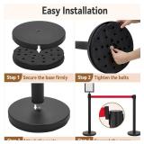 $160 INMOZATA 6 Pack Retractable Belt Stanchions, Black, 6.6ft Belts