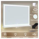 $54 Makeup Vanity LED Mirror 24x19 10X, Dimmable, Touch Control