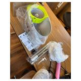 MASTERTOP Spin Mop Bucket, Wringer, 50.4" Handle, 3 Mop Pads