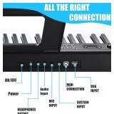 $200 88-Key Keyboard Piano, Semi-Weighted Digital Piano with Bluetooth