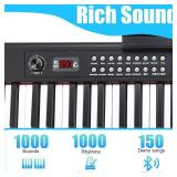 $200 88-Key Keyboard Piano, Semi-Weighted Digital Piano with Bluetooth