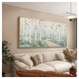$76 Framed Wall Art Decor Colorful Forest Path Canvas 20 40 in
