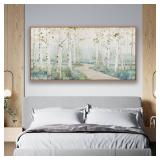 $76 Framed Wall Art Decor Colorful Forest Path Canvas 20 40 in