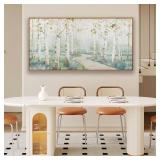 $76 Framed Wall Art Decor Colorful Forest Path Canvas 20 40 in