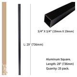 $55 Myard 29-Inch Square Aluminum Deck Balusters, 23-Pack Matte Black