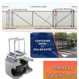 $91 Sliding Gate Rollers, Nylon Cantilever, 4" Sq Post Gate Frame