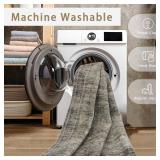 $100 Washable 8x10 Area Rug - Ultra Soft Faux Wool, Non-Slip, Low Pile