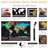 XL Scratch Off World Map with 233 Flags 36x24 Travel Poster