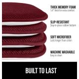 $53 Gorilla Grip Slip-Resistant Chair Cushions 16x16 Set of 4 Wine