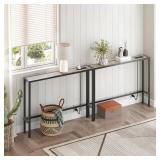 $60 2-Pack Narrow Console Table w/ Charging, Greige