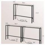 $60 2-Pack Narrow Console Table w/ Charging, Greige