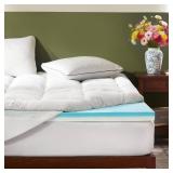 $95 BEDLORE 4-Inch Memory Foam Mattress Topper Twin XL, 2-in-1