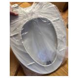 Bemis Plastic Toilet Seat, Elongated, 18-7/16" Bolt to Seat Front