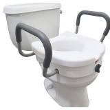 Carex E-Z Lock Raised Toilet Seat with Handles, 5" Riser