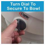 Carex E-Z Lock Raised Toilet Seat with Handles, 5" Riser