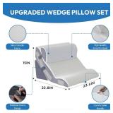 3-Piece Wedge Pillow Set for After Surgery - Foam, 10-in-1, White