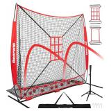 $50 Bearwill Baseball Net 7x7ft with Ball Collection, 2 Strike Zones