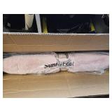 $80 SUNNYFEEL Comfy Folding Saucer Chair All-Season, Faux Fur, Pink