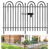 $130 10 Panels Garden Tube Fence with Gate, 42in H x 21.6ft L