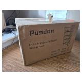 $63 PUSDON 4-Tier Stackable Storage Baskets, Anti-Rust Rack, Black