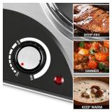 $73 CUSIMAX 1800W Double Burner Electric Hot Plate, Cast Iron, BLACK in Col