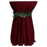 10 Pack YOUR CHAIR COVERS 120-Inch Round Polyester Tablecloths - Burgundy