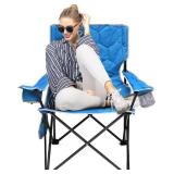 $70 SUNNYFEEL Oversized Folding Camping Chair 500 Lbs Heavy-Duty, Blue