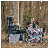 $70 SUNNYFEEL Oversized Folding Camping Chair 500 Lbs Heavy-Duty, Blue