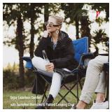 $70 SUNNYFEEL Oversized Folding Camping Chair 500 Lbs Heavy-Duty, Blue