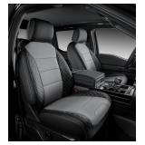 $220 Ford F-150 Seat Covers, Leather, Black/Gray, Custom Fit